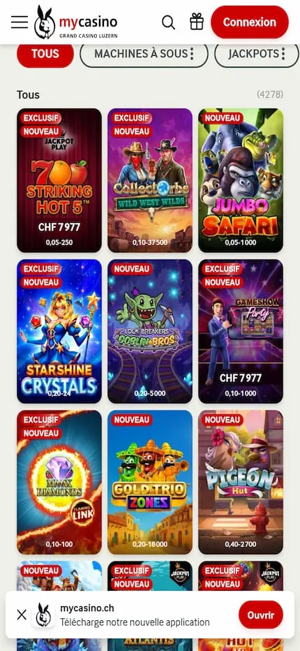 Capture web ludothèque de Mycasino.ch