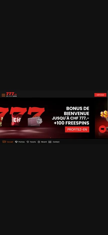 Bonus de bienvenue sur Casino777